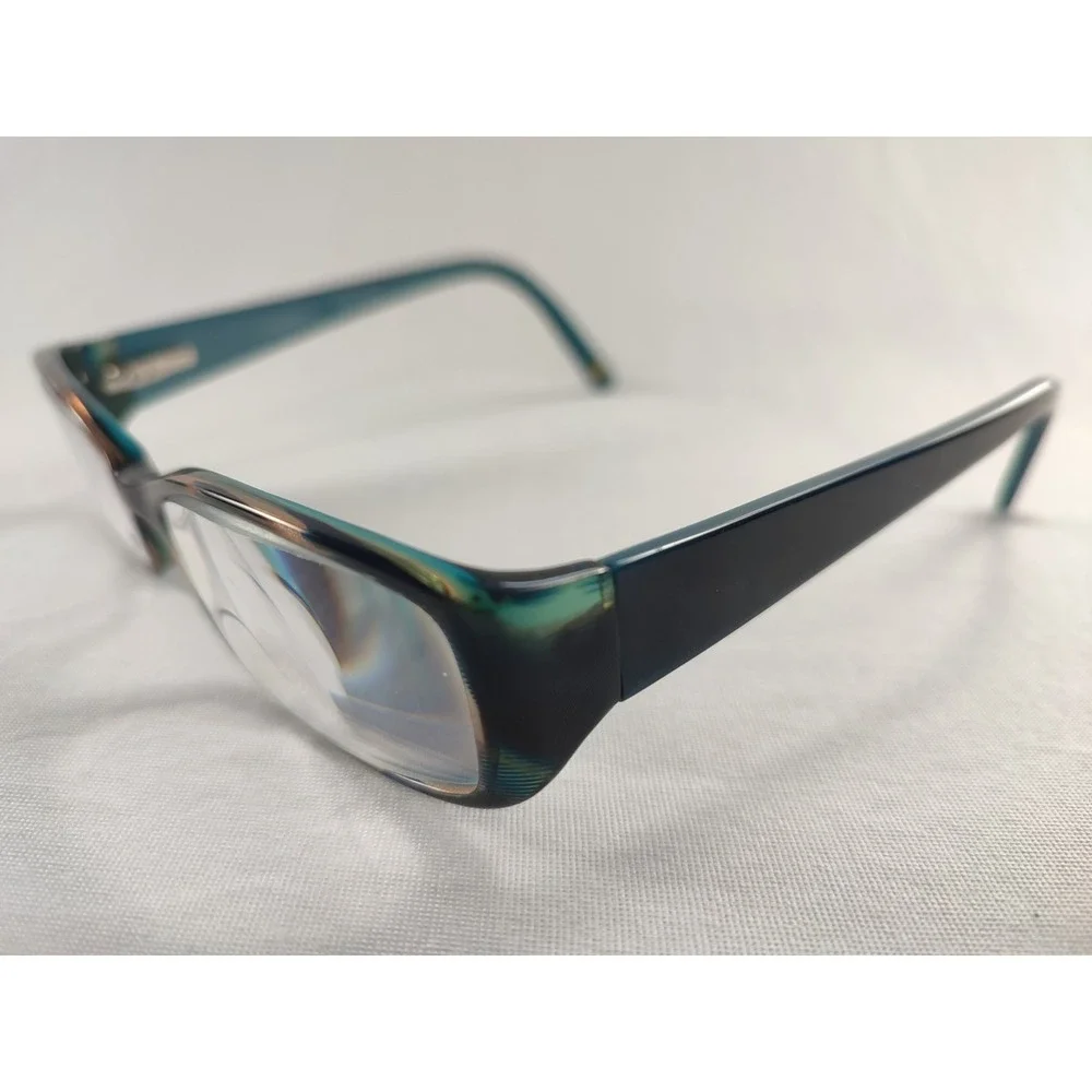 Marchon NYC‎ Dakota 320 Teal Black Striated Eyeglasses Frames 52-16-135